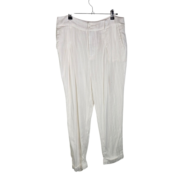 Camila Coelho White Textured Lightweight Trousers Pants New - Picture 3 of 11